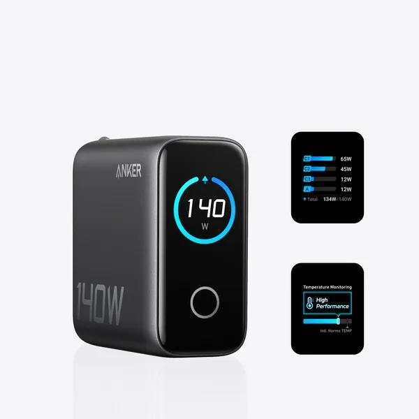 מטען קיר עוצמתי 4 יציאות Anker Zolo Charger 140W - תמונה נוספת