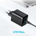 ⁦מטען קיר 3 יציאות Anker 336 Charger 67W⁩ – תמונה ⁦2⁩