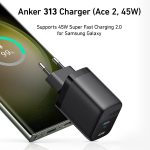 ⁦מטען קיר Anker USB-C 313 45W A2643 בצבע שחור⁩ – תמונה ⁦2⁩