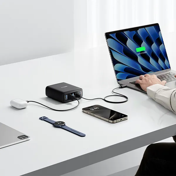 מטען עוצמתי 6 יציאות Anker Charger 112W GaN - תמונה נוספת