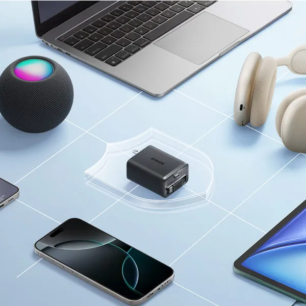 מטען קיר משולב כבל Anker Nano Charger 35W with USB-C cable בצבע שחור - תמונה נוספת