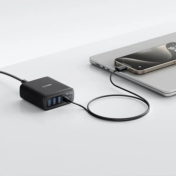 מטען עוצמתי 6 יציאות Anker Charger 112W GaN - תמונה נוספת