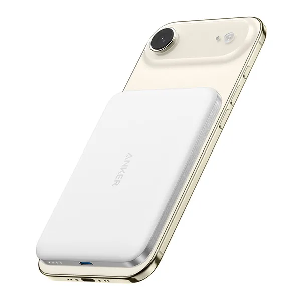 סוללת גיבוי אלחוטית Anker Nano Slim 5000mAh בצבע לבן - תמונה נוספת