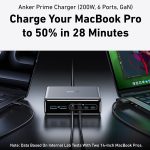 ⁦עמדת טעינה עוצמתית 6 יציאות Anker Prime Charger 200W 6 Ports GaN A2683⁩ – תמונה ⁦4⁩