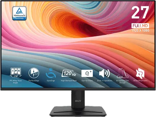 ppf_1ece841f-c810-4e0c-baca-cbe127625a5d_prvdsk מסך מחשב MSI MP275 E 27 inch/FHD/120HZ/IPS/1ms/HDMI-DP-VGA-Spk Out – תמונה 1