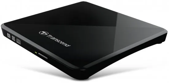⁦צורב חיצוני Transcend Super Slim Portable DVD±RW x8 USB 2.0 TS8XDVDS-K⁩ – תמונה ⁦3⁩