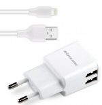 ⁦מטען קיר עם כבל Silver Line SWC244 2xUSB 2.4A Lightning⁩ – תמונה ⁦2⁩
