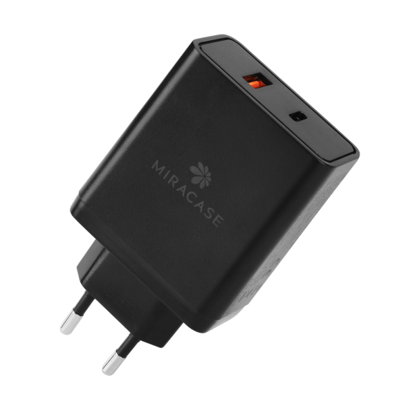 מטען קיר מהיר כולל כבל MIRACASE MWC65PQ TYPE C To TYPE C מטען קיר מהיר כולל כבל MIRACASE MWC65PQ TYPE C To TYPE C