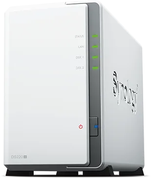 ⁦שרת אחסון NAS ללא כוננים Synology DiskStation DS220j 2-Bay⁩ – תמונה ⁦3⁩