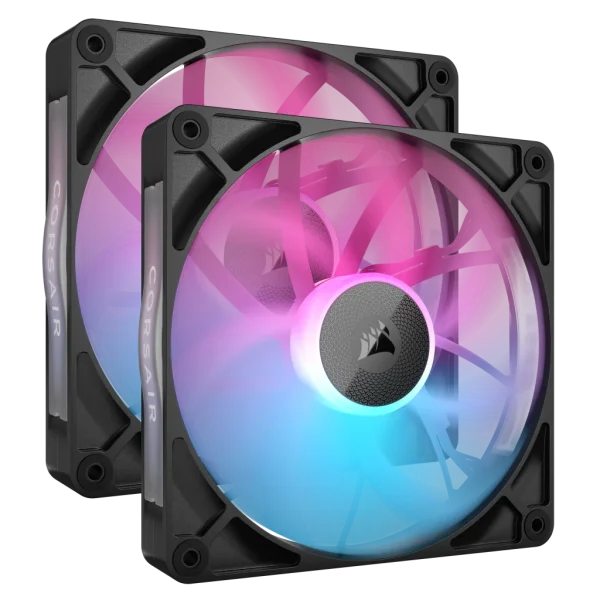 קיט 2 מאווררים + בקר Corsair RX140 RGB Srtater Kit 140mm Black