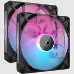זוג מאווררים עם בקר Corsair iCUE LINK RX140 RGB 140mm Twin Starter Kit Black