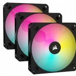 קיט שלושה מאווררים למארז שחור Corsair iCUE AR120 RGB 120mm