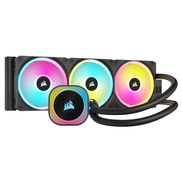 קירור נוזלי למעבד שחור 360 מ"מ Corsair iCUE H150i RGB Elite