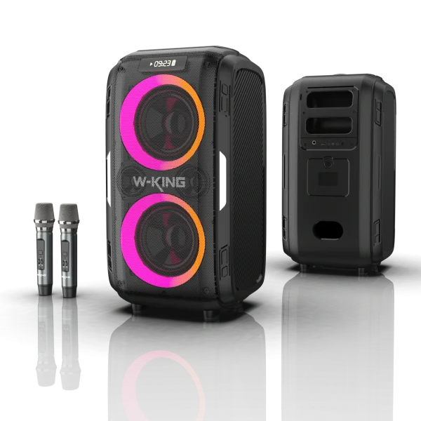 בידורית + 2 מיקרופונים W-KING T9 PRO 120W
