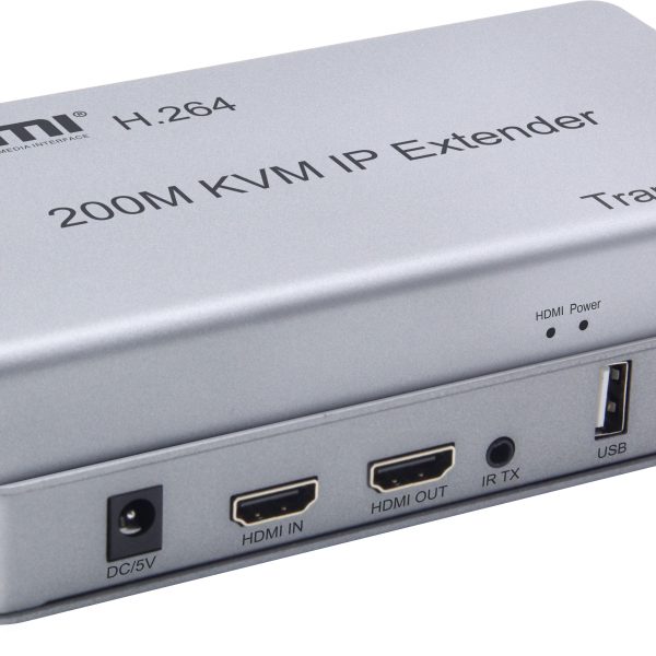 מרחיק USB+HDMI על גבי רשת 200 מטר כולל IR+IP