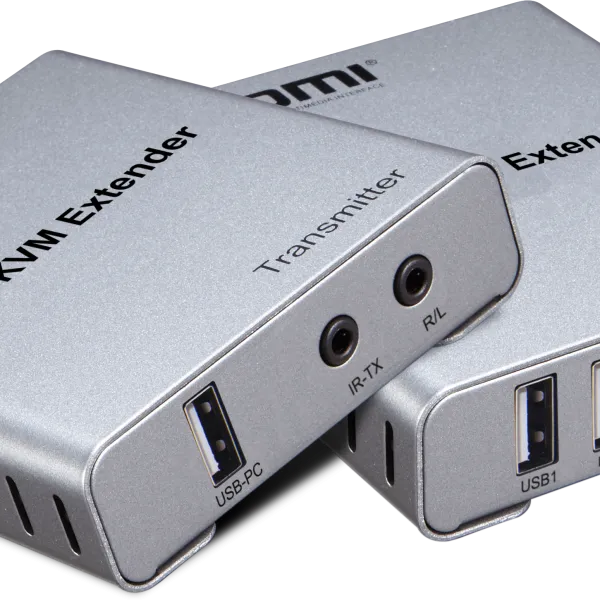 מרחיק USB+HDMI KVM כולל אודיו על גבי רשת 60 מטר כולל IR