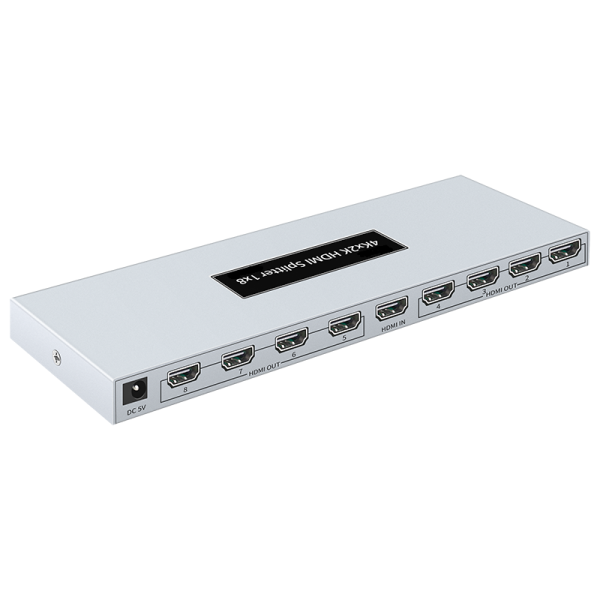 מפצל מגביר HDMI 1:8 תומך 4K@30Hz