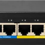 רכזת 4 פורט גיגה POE + אפלינק 2 גיגה נחושת . 60W