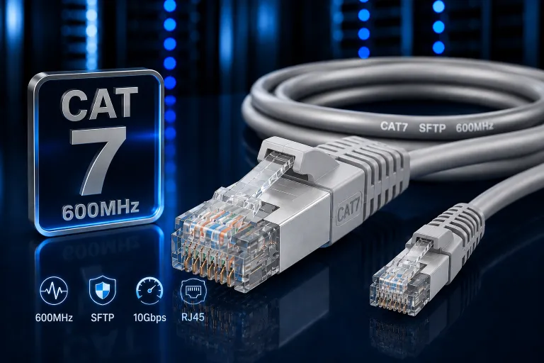 כבל רשת מגשר FTP CAT7 אפור 0.3מ