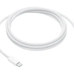 כבל טעינה לאייפון Type-C מקורי באורך כ- 2 מטר​ 240W USB-C Apple בצבע לבן