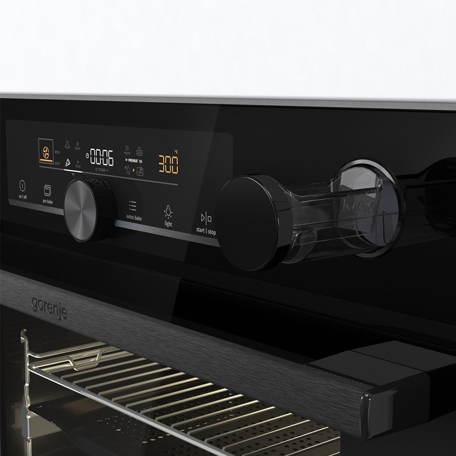 תנור בנוי פירולטי gorenje בגימור זכוכית שחורה דגם OPS84BG - תמונה נוספת