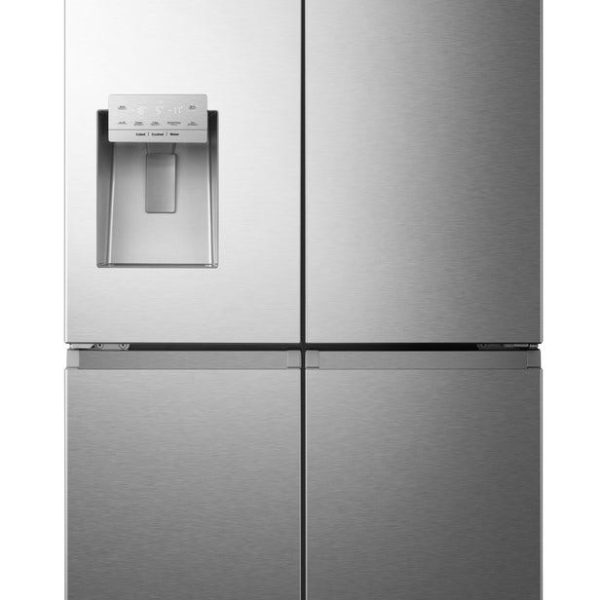 מקרר Hisense ארבע דלתות עם בר חיצוני בנפח 584 ליטר נטו דגם RQ760N4SASE בצבע נירוסטה