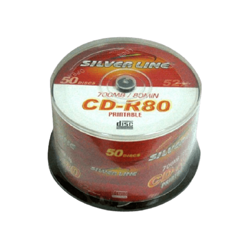 סט של 50 דיסקים CAKE50 CD-R80 CAKE PRINTABLE מבית Silver Line