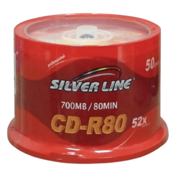סט של 50 דיסקים CAKE 50 CD-R 80 Min 700MB 52x מבית Silver Line