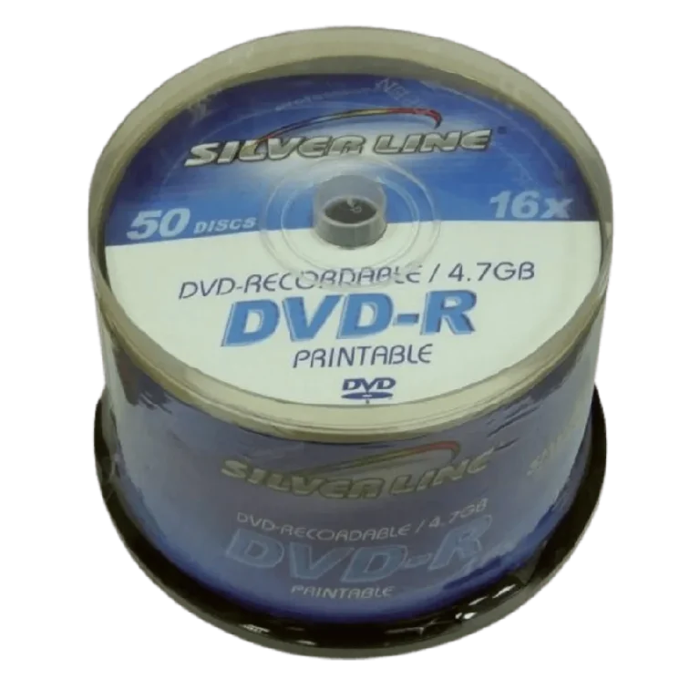 סט של 50 דיסקים PRINTABLEX16-R DVD-R/+R 4.7GB X16 מבית Silver Line