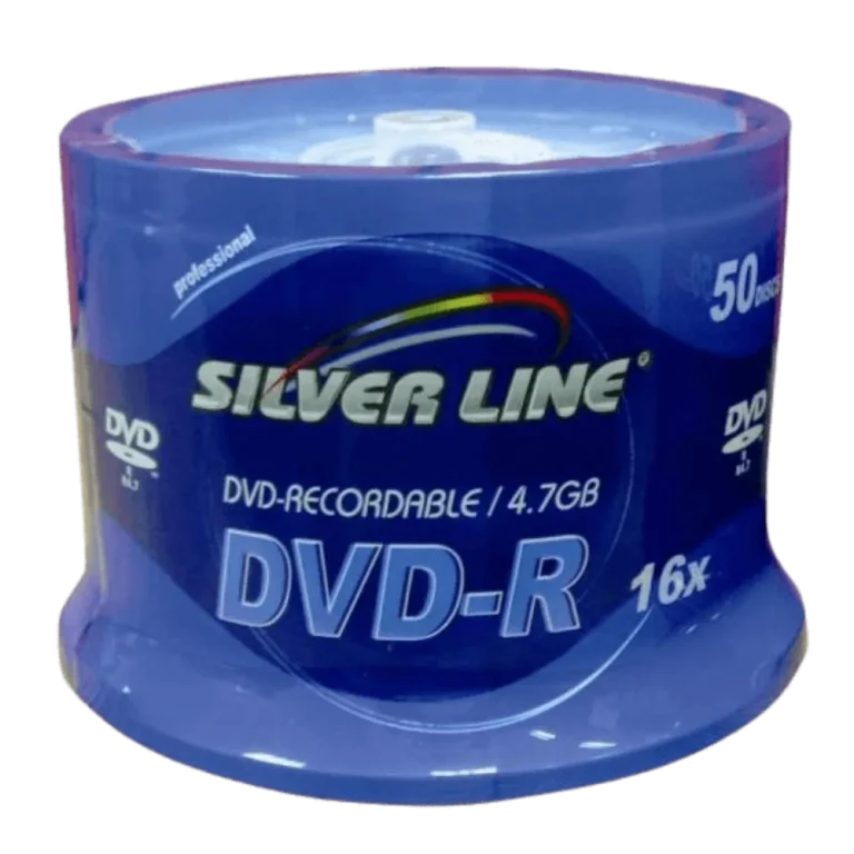 סט של 50 דיסקים CAKEX16-R DVD-R/+R 4.7GB X16 מבית Silver Line