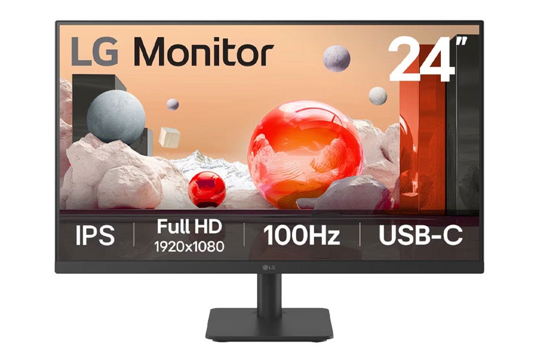 מסך מחשב ''24 IPS Full HD ™with USB Type-C תוצרת LG דגם: 24MS530B-B