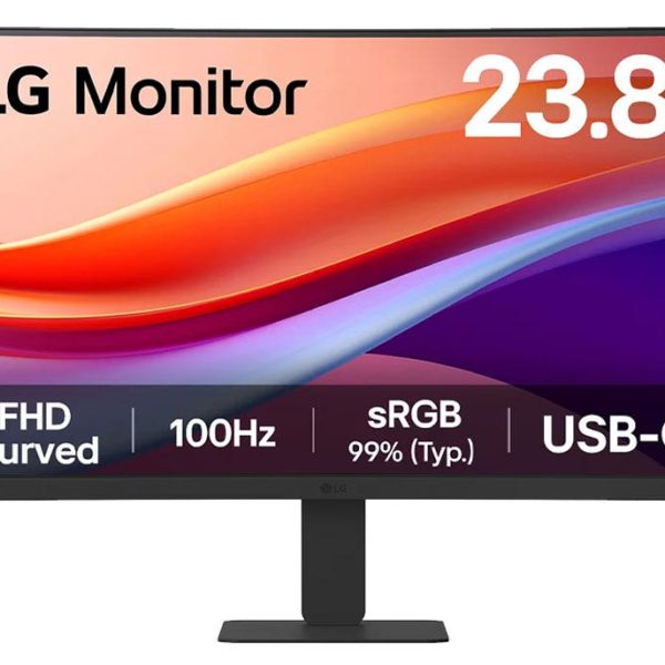 מסך קעור "FHD 23.8 עם USB-C תוצרת LG דגם: 24U421A-B