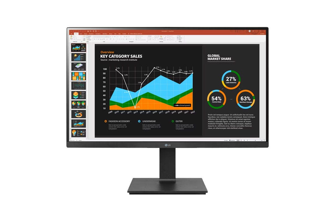 מסך מחשב "27 QHD IPS תומך HDR10 תוצרת LG דגם: 27BQ75QB-B