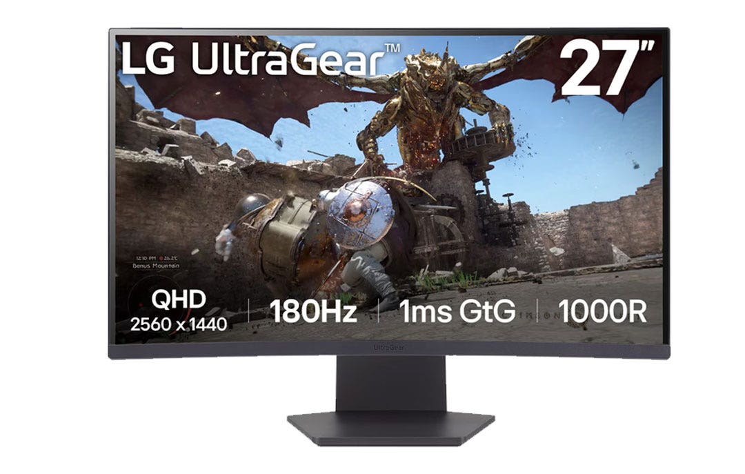 מסך מחשב "27 גיימינג קעור UltraGear™ QHD תוצרת LG דגם: 27GS60QC-B