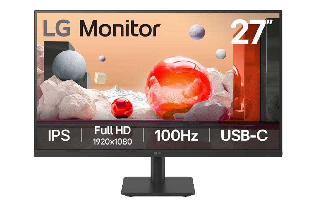 מסך מחשב ''27 Full HD 100hz IPS ביחס 16:9 עם חיבור ™USB Type-C תוצרת LG דגם: 27MS530B-B