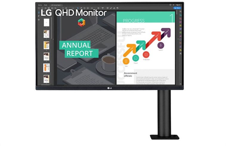 מסך מחשב מקצועי "27 QHD Ergo עם פאנל IPS וחיבור USB Type-C™ תוצרת LG דגם: 27QN880-B