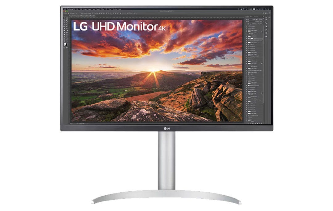 מסך מחשב "27 ברזולוציית IPS 4K UHD עם VESA DisplayHDR 400 תוצרת LG דגם: 27UP85NP-W