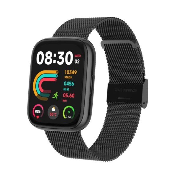 שעון חכם FITPRO S4 - בצבע שחור, השותף המושלם לסגנון חיים פעיל, בריא ומלא בסטייל!