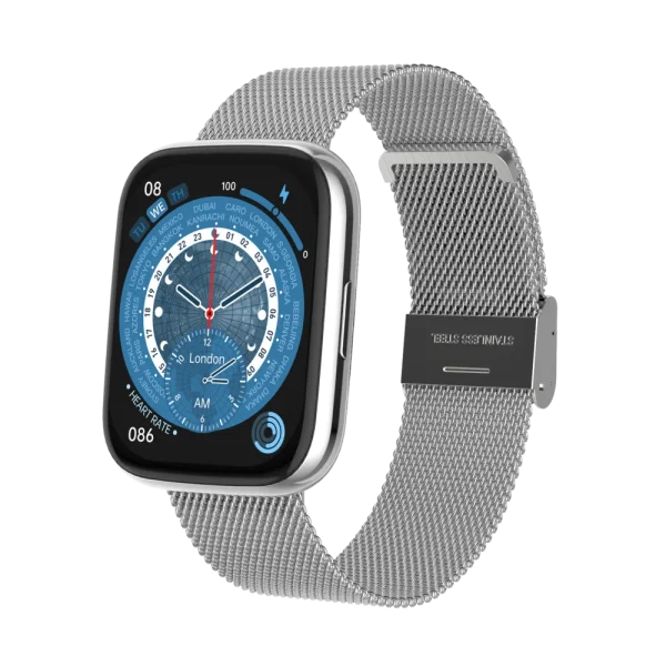 שעון חכם FITPRO S4 - בצבע כסף, השותף המושלם לסגנון חיים פעיל, בריא ומלא בסטייל!