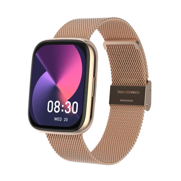 שעון חכם FITPRO S4 - בצבע זהב -rose-gold, השותף המושלם לסגנון חיים פעיל, בריא ומלא בסטייל!