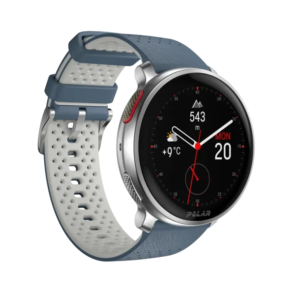 שעון מולטי-ספורט פרימיום Polar Vantage V3 בצבע כחול-כסף
