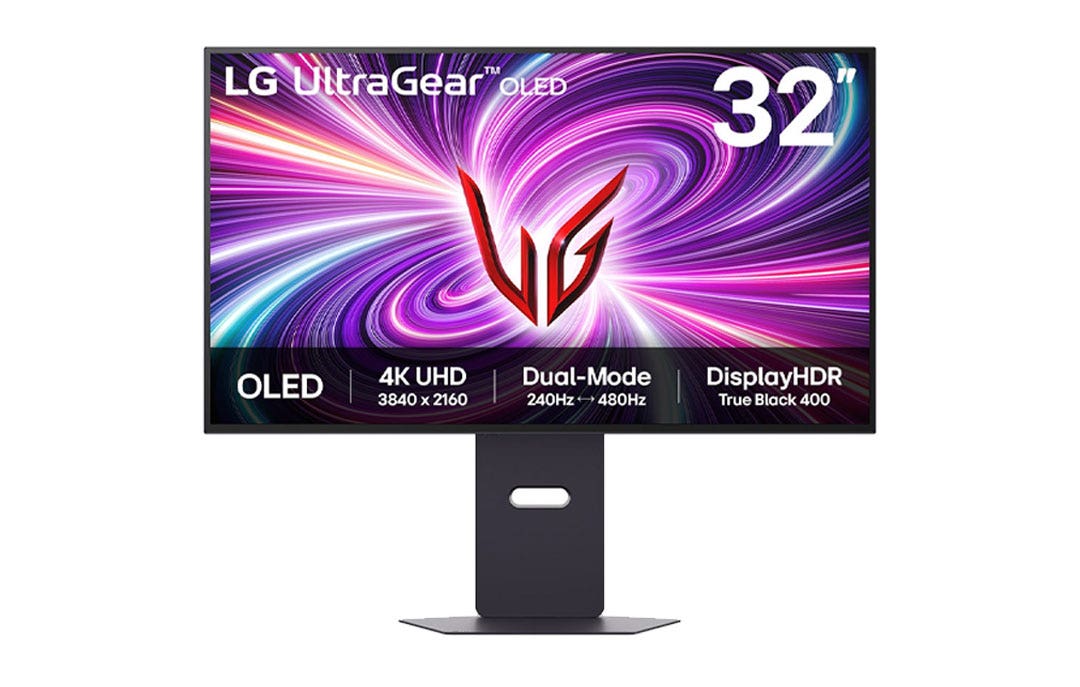 מסך מחשב "32 UltraGear™ OLED Dual Mode 4K UHD 240Hz or FHD 480Hz תוצרת LG דגם: 32GS95UV-B
