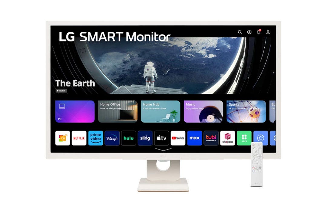 מסך חכם "32 MyView Full HD IPS עם webOS תוצרת LG דגם: 32SR50F-W