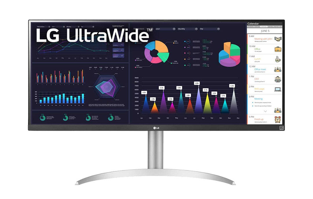 מסך מחשב מקצועי "34 UltraWide® Full HD IPS 100Hz תוצרת LG דגם: 34WQ650-W
