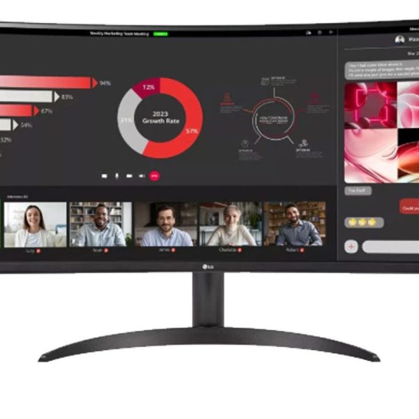 מסך מחשב "34 UltraWide® QHD VA 100Hz תומך FreeSync™ / HDR10 תוצרת LG דגם: 34WR50QC-B