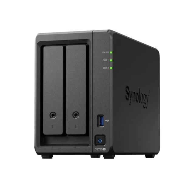 Synology DS725+ פתרון NAS קומפקטי ומתקדם לעסקים קטנים ומשתמשים מקצועיים