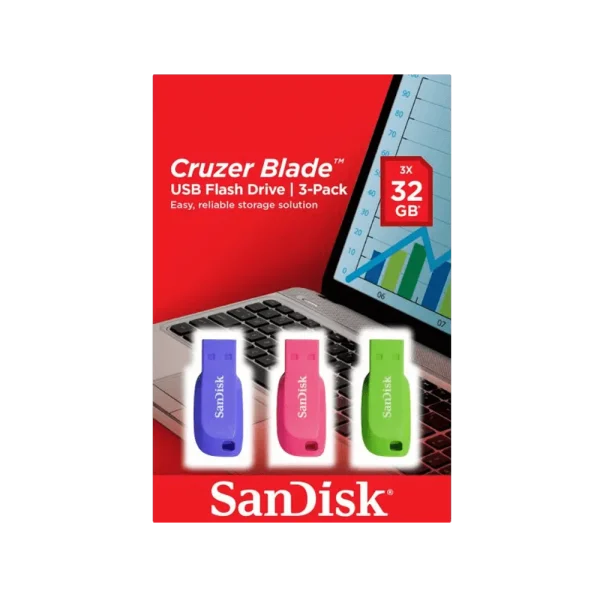 סט 3 יחידות התקן זיכרון נייד SanDisk SDCZ50C-032G-B46T 32G