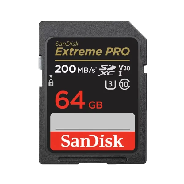 כרטיס זיכרון S.D EX PRO 4K 200S V30 מבית SANDISK בנפח 64GB