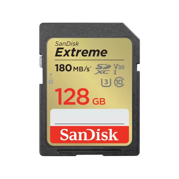 כרטיס זיכרון S.D EX 4K 180S V30 מבית SANDISK בנפח GB 128