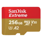 כרטיס זיכרון S.D EX MICRO 4K 190S מבית SANDISK בנפח 256GB